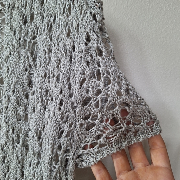 Eileen Fisher Women Rustic Luster Open Crochet Linen Blend Cardigan Small - Picture 3 of 6